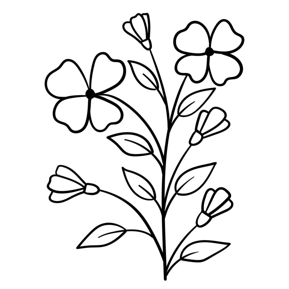 Doodle flower branch, cute and unusual bud, can be used to decorate postcards, business cards or as an element for design vector