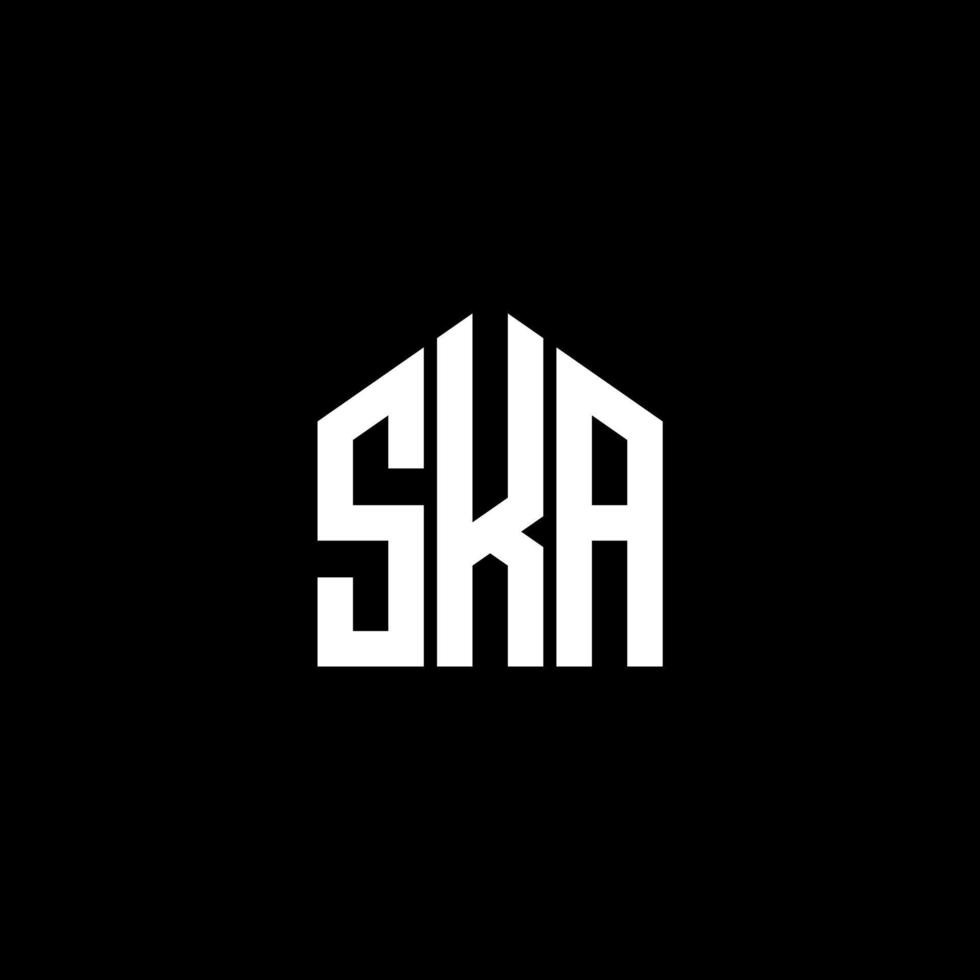 diseño de logotipo de letra ska sobre fondo negro. concepto de logotipo de letra de iniciales creativas ska. diseño de letras ska. vector