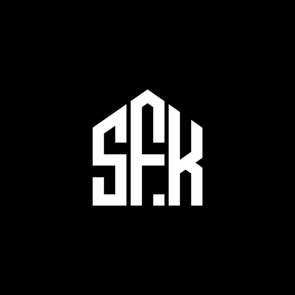 Diseño de letras sfk. Diseño de logotipo de letras sfk sobre fondo negro. Concepto de logotipo de letra de iniciales creativas sfk. Diseño de letras sfk. Diseño de logotipo de letras sfk sobre fondo negro. s vector