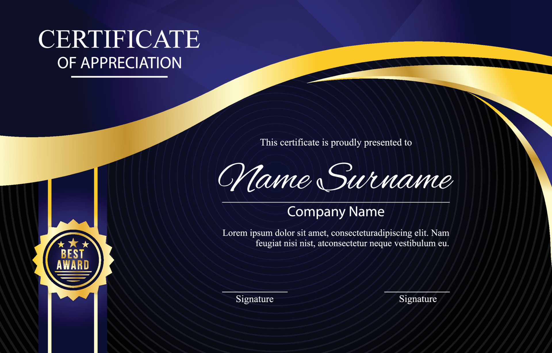 Certificate Of Appreciation Template Background 10185692 Vector Art At 