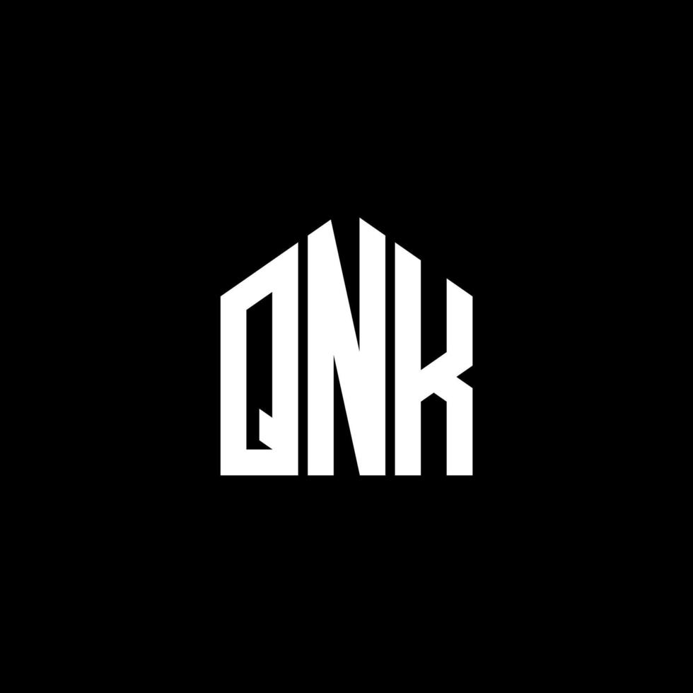 qnk letter design.qnk letter logo design sobre fondo negro. concepto de logotipo de letra de iniciales creativas qnk. qnk letter design.qnk letter logo design sobre fondo negro. q vector