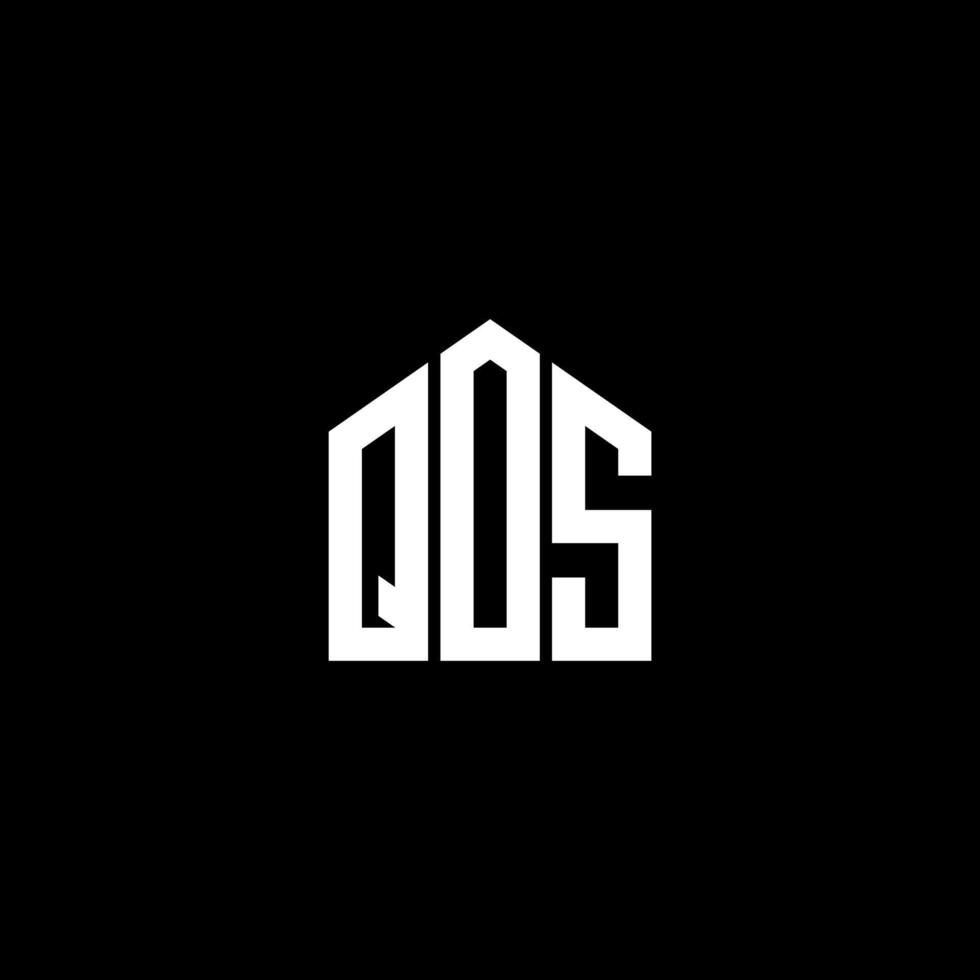 QOS letter logo design on BLACK background. QOS creative initials
