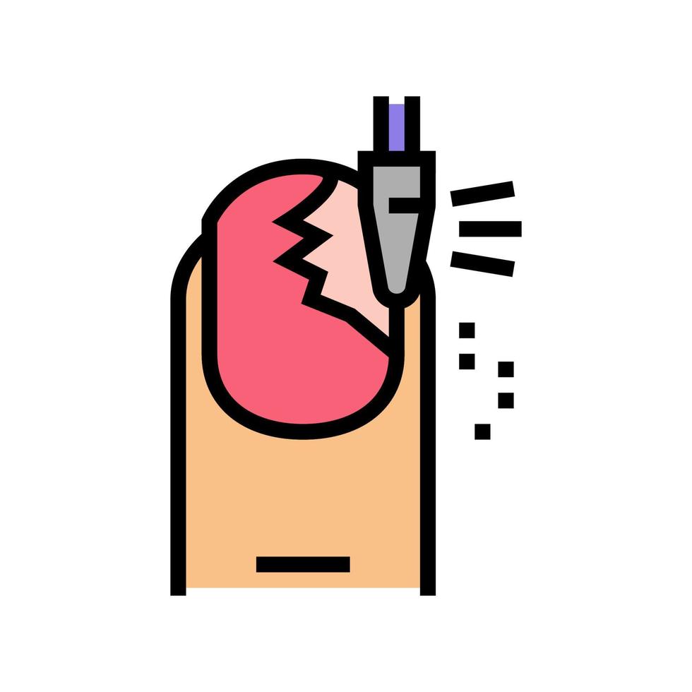 Ilustración de vector de icono de color de pulido de uñas