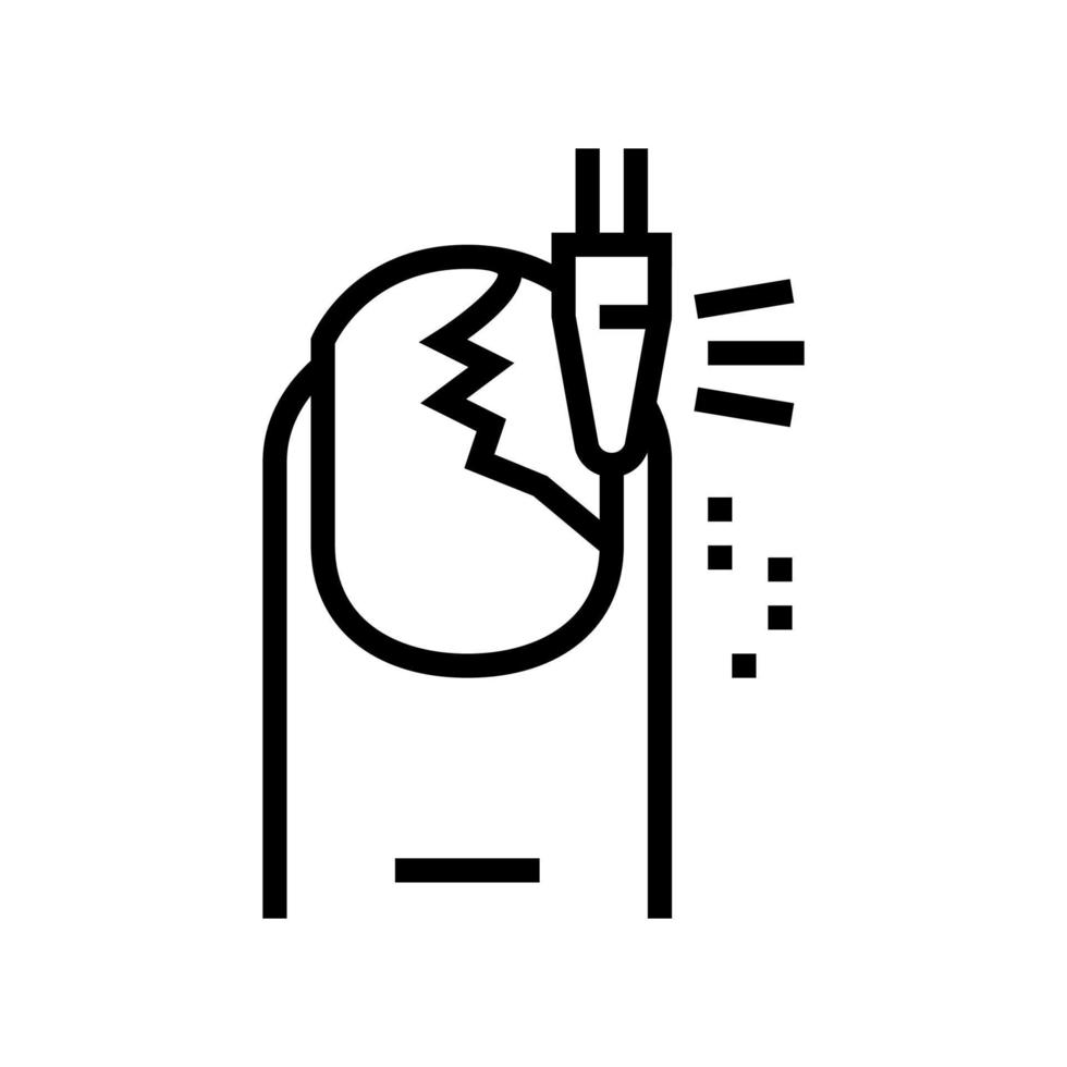 ilustración de vector de icono de línea de pulido de uñas