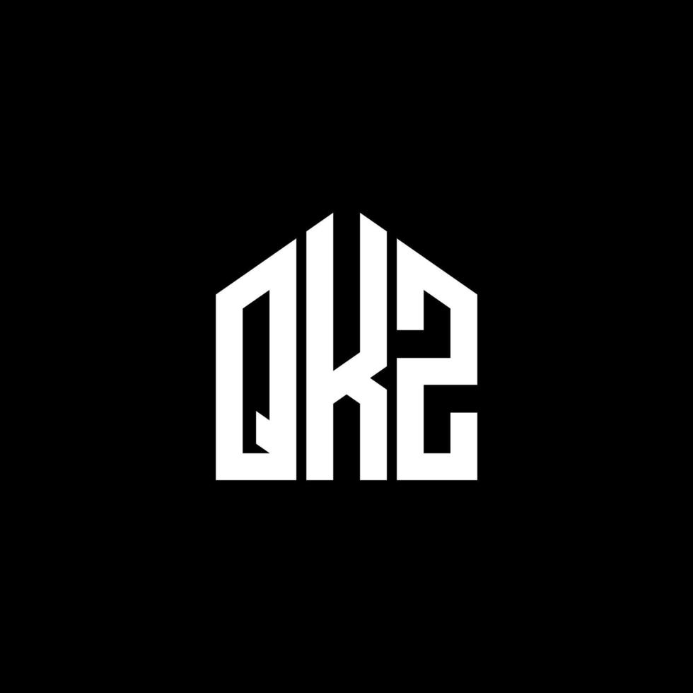 QKZ letter logo design on BLACK background. QKZ creative initials letter logo concept. QKZ letter design. vector
