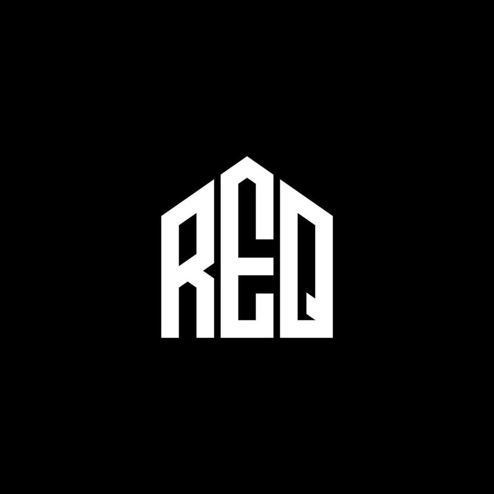 REQ letter design.REQ letter logo design on BLACK background. REQ creative initials letter logo concept. REQ letter design.REQ letter logo design on BLACK background. R vector