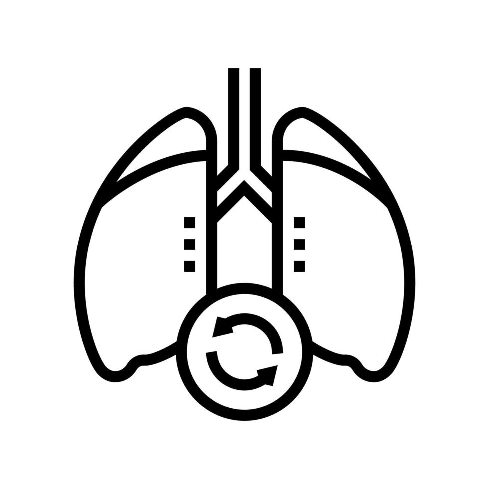 ilustración de vector de icono de línea de trasplante de pulmones