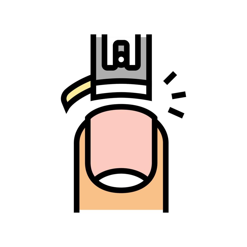 ilustración de vector de icono de color de corte de uñas