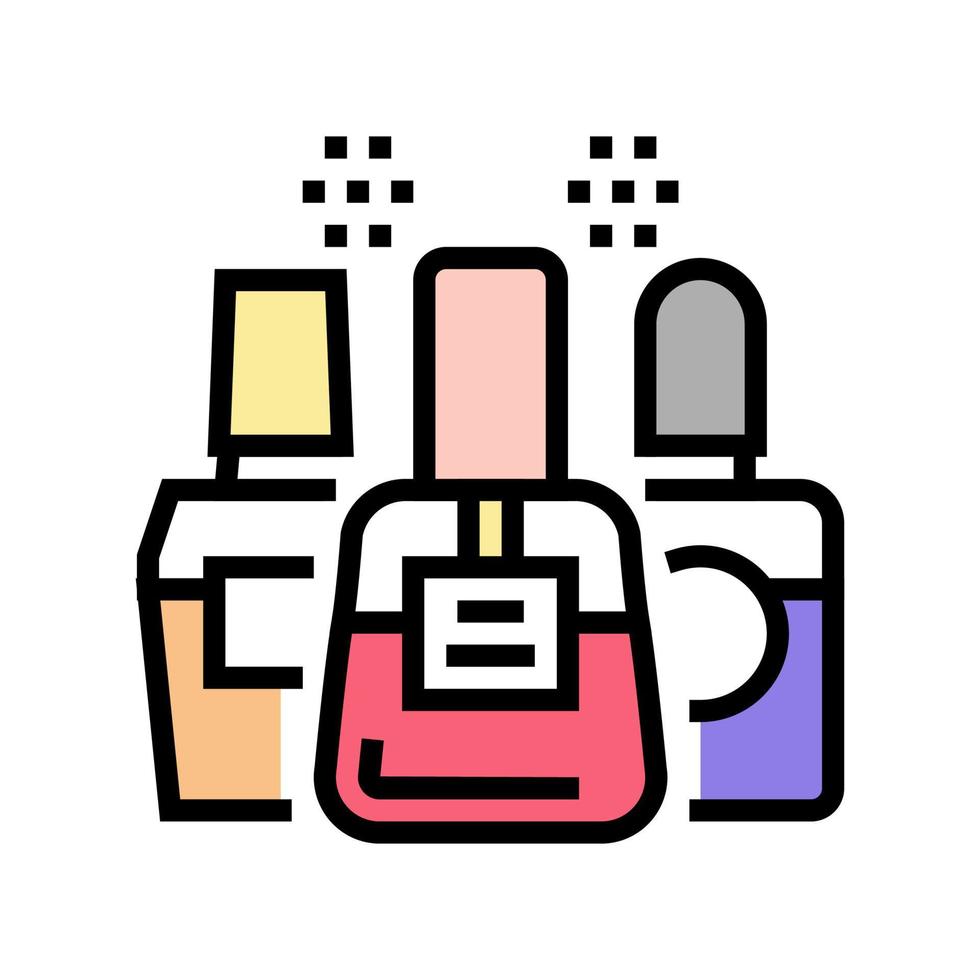 ilustración de vector de icono de color de esmalte de uñas