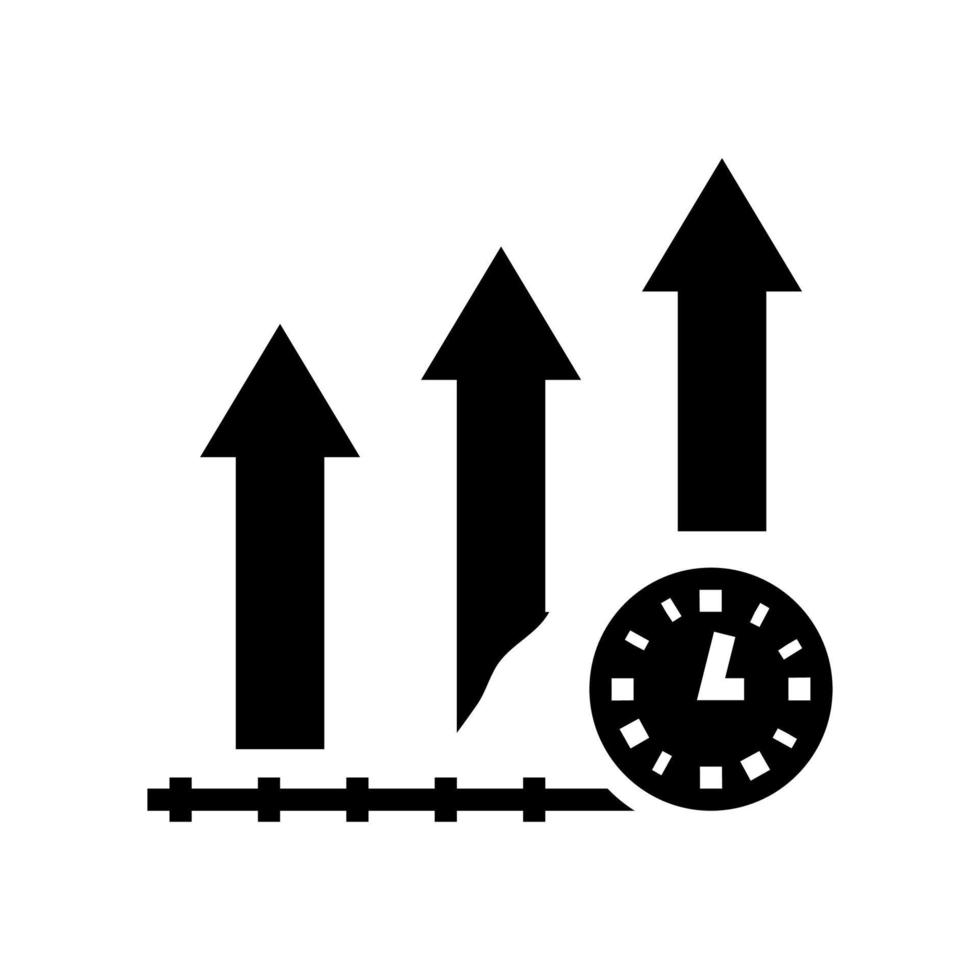 crecimiento productividad glifo icono vector ilustración signo