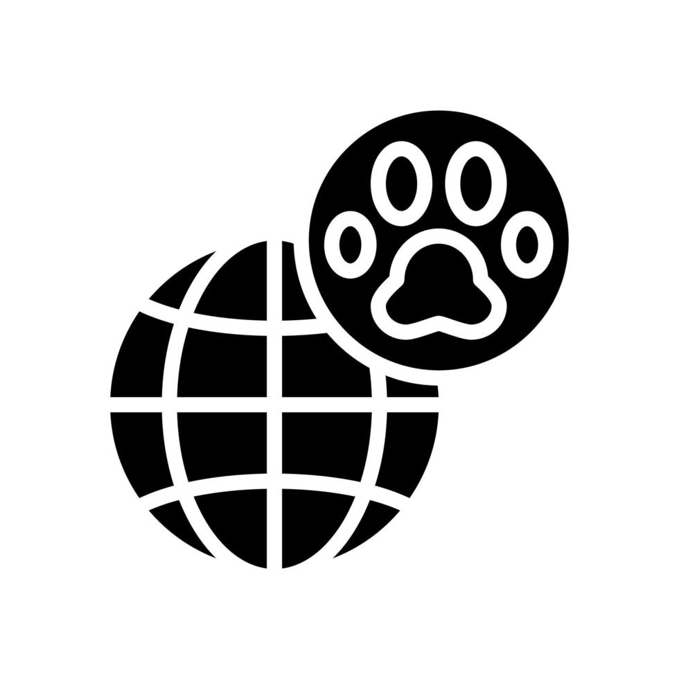 pet world travel glyph icon vector illustration