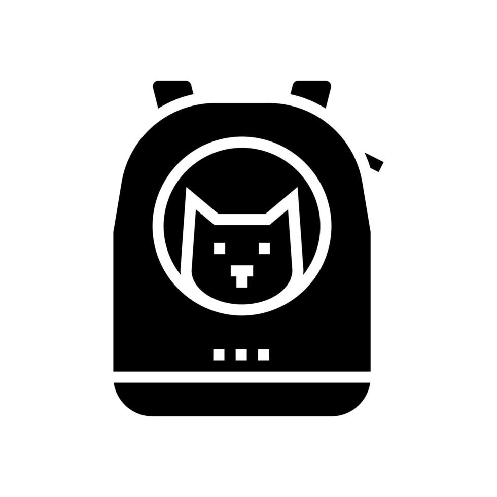 mochila para gato con ilustración de vector de icono de glifo