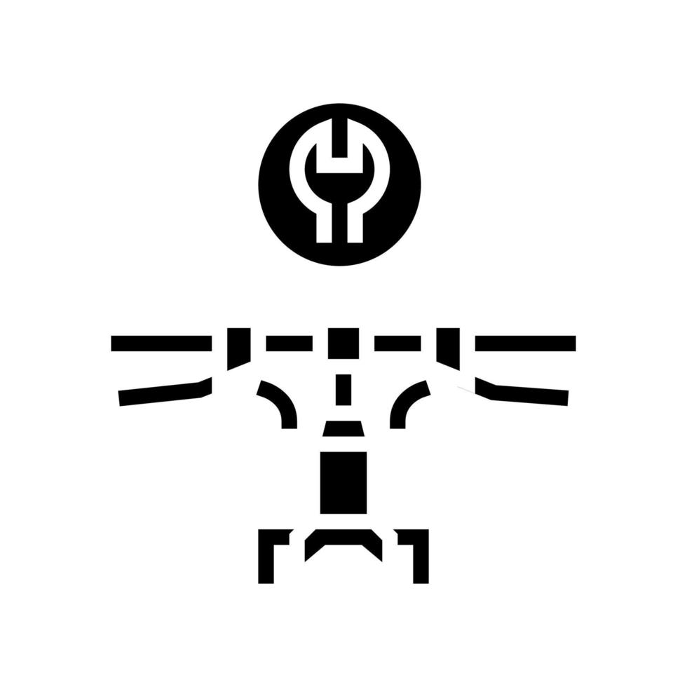 bicycle handlebar install glyph icon vector illustration