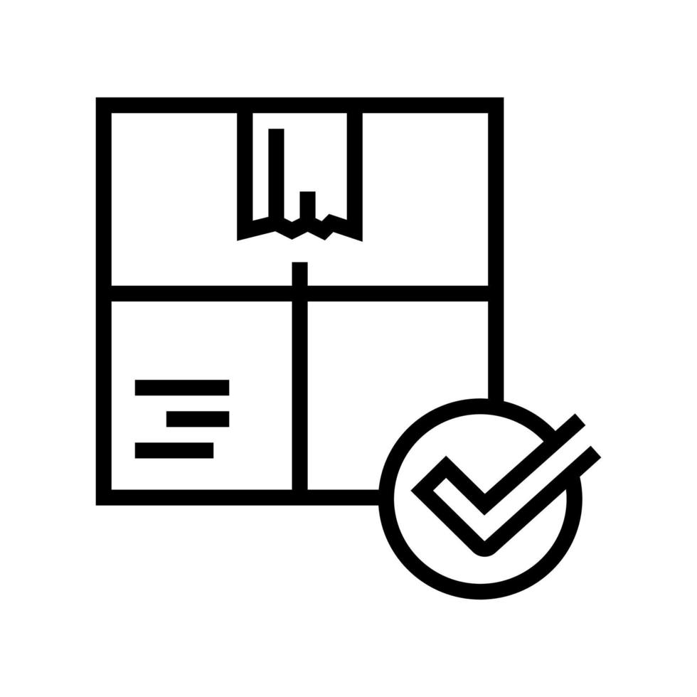 approved delivery line icon vector black illustration