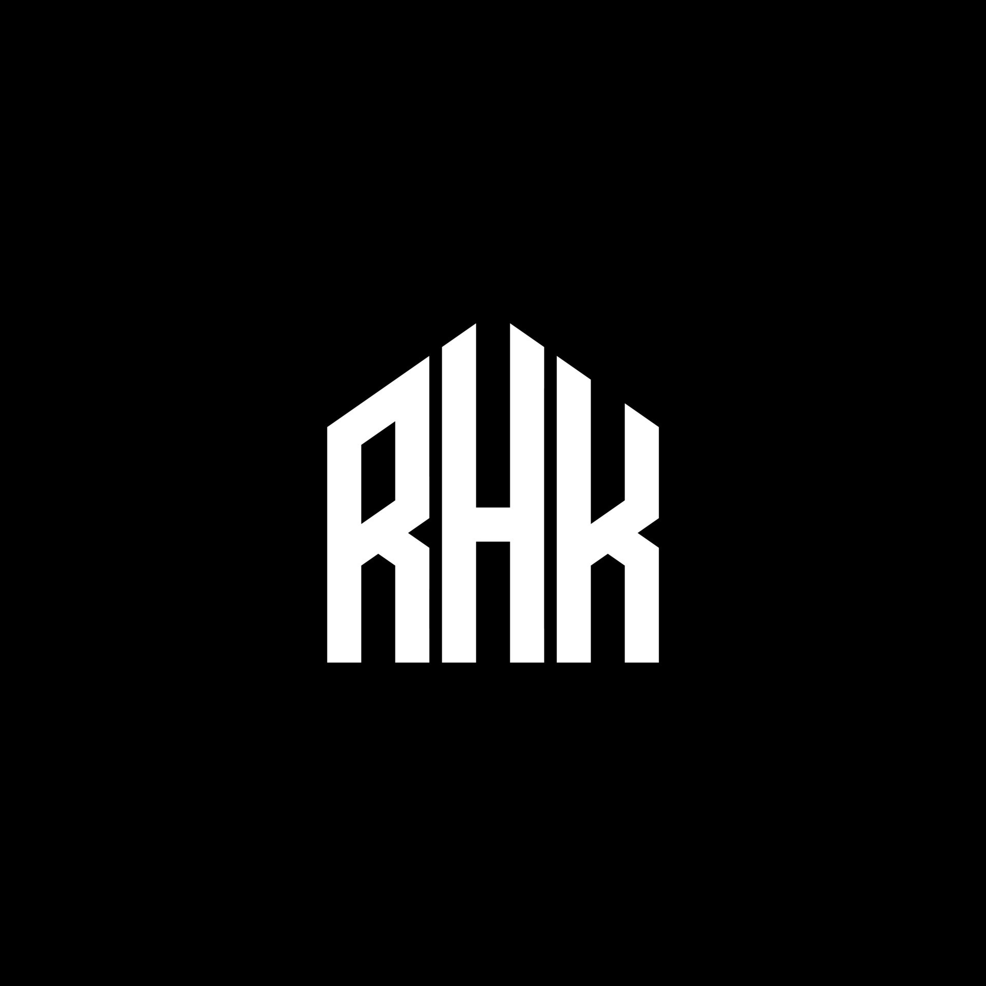 Diseño de letras rhk. Diseño de logotipo de letras rhk sobre fondo