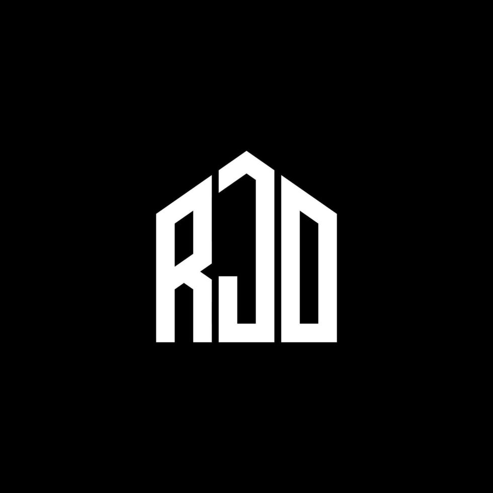 diseño de la letra rjo. diseño del logotipo de la letra rjo sobre fondo negro. concepto de logotipo de letra de iniciales creativas rjo. diseño de la letra rjo. diseño del logotipo de la letra rjo sobre fondo negro. r vector