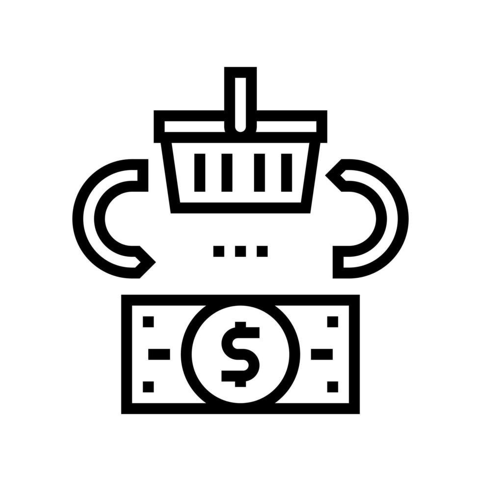 purchase products line icon vector black illustration