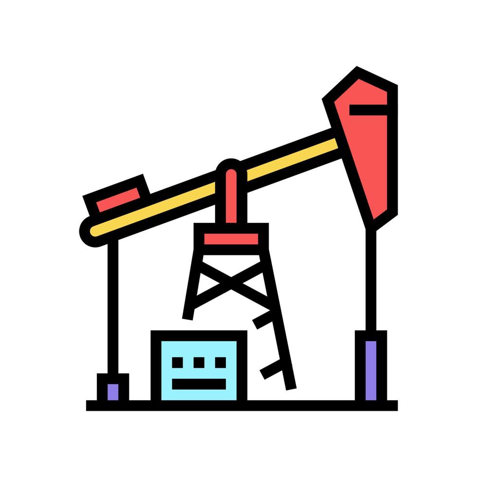 petrol derrick color icon vector flat illustration