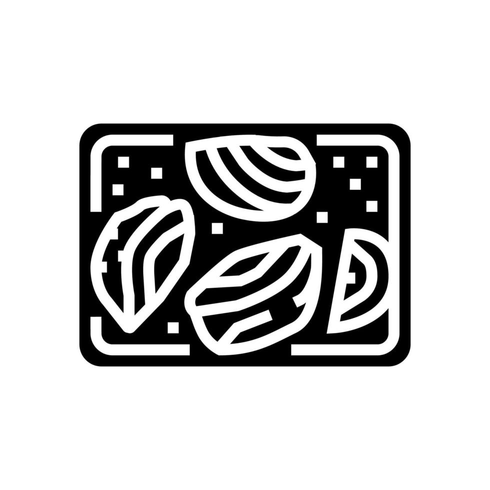 roasted cabbage glyph icon vector illustration