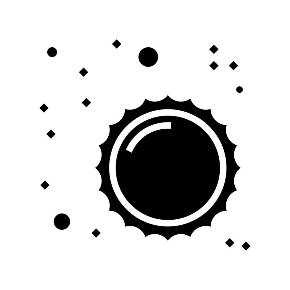 sol estrella glifo icono vector negro ilustración