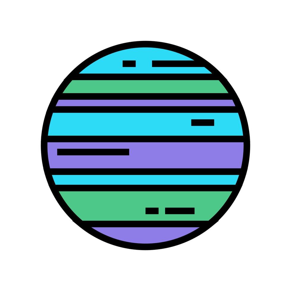 neptune planet color icon vector flat illustration
