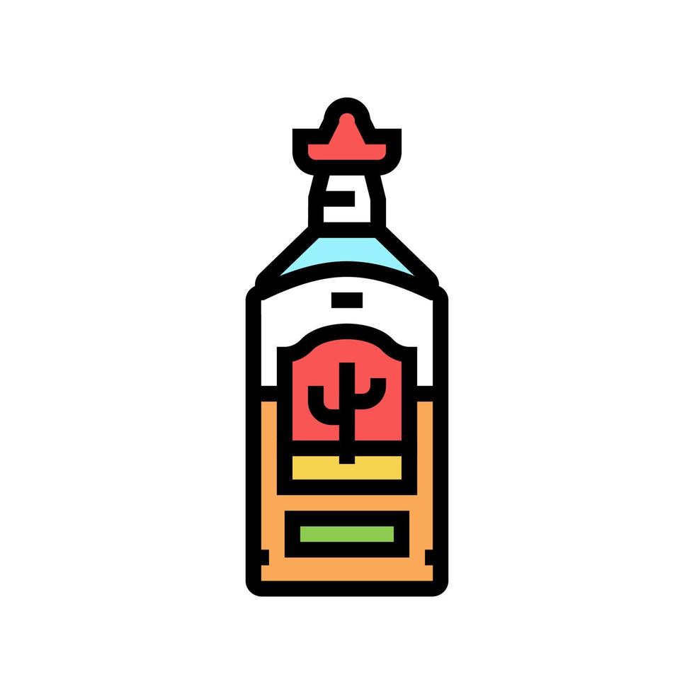 tequila alcoholic drink color icon vector illustration