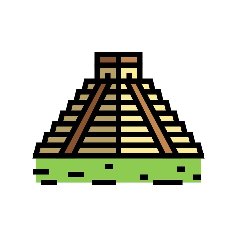 chichen itza color icon vector illustration