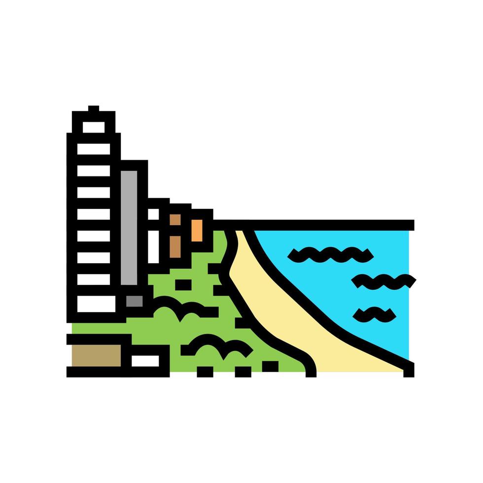 ilustración de vector de icono de color de playa de miami