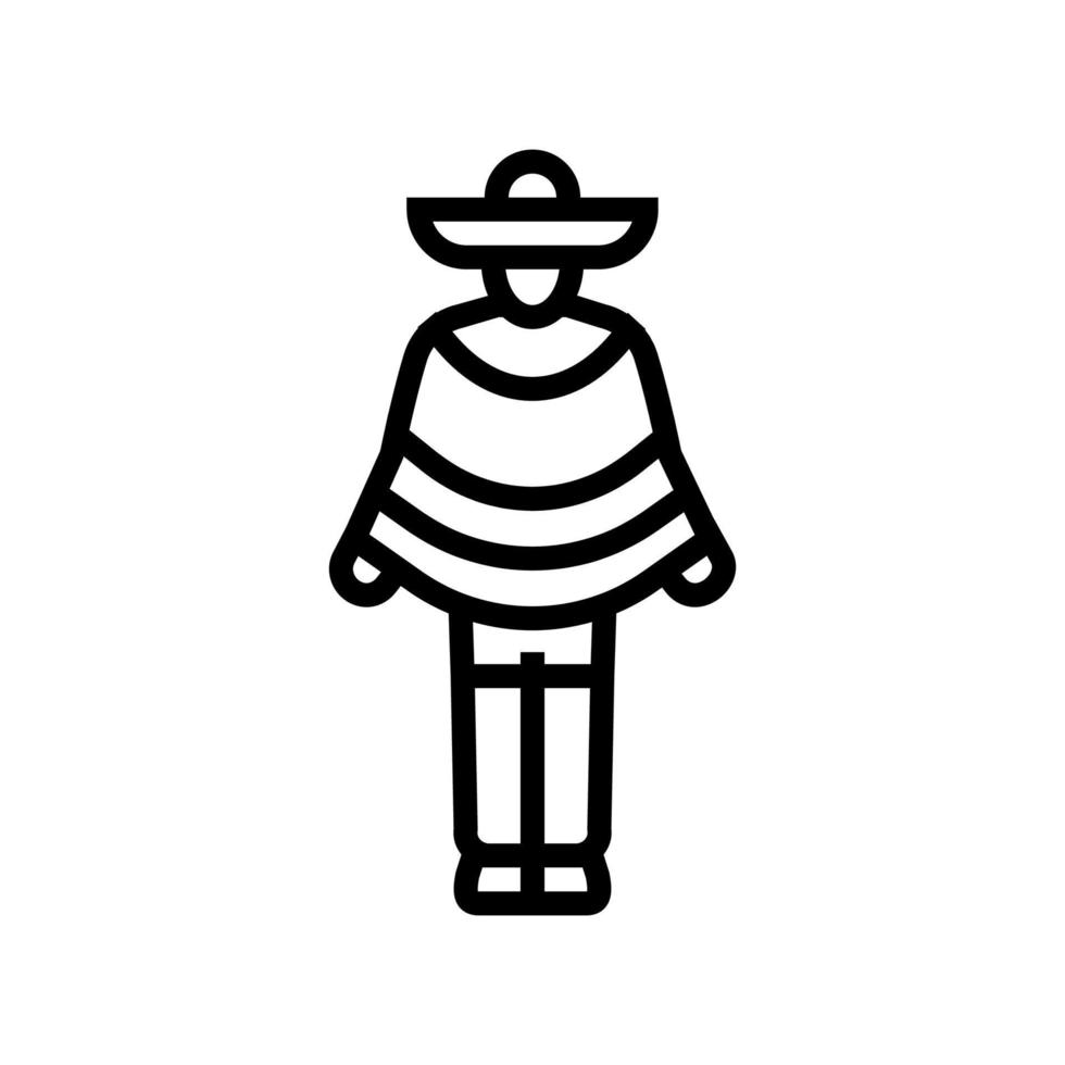 ilustración de vector de icono de línea de hombre latino