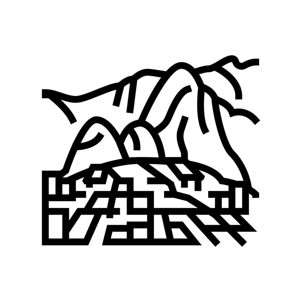 ilustración de vector de icono de línea de machu picchu