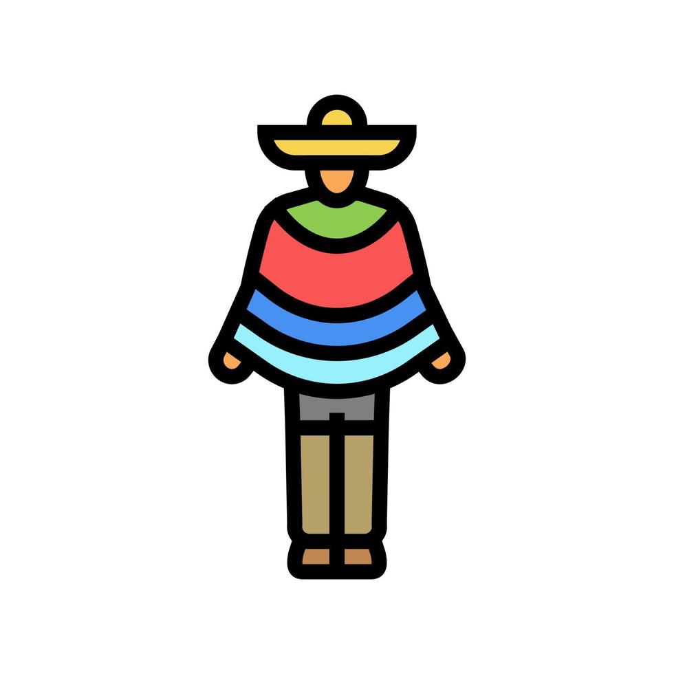 Ilustración de vector de icono de color de hombre latino