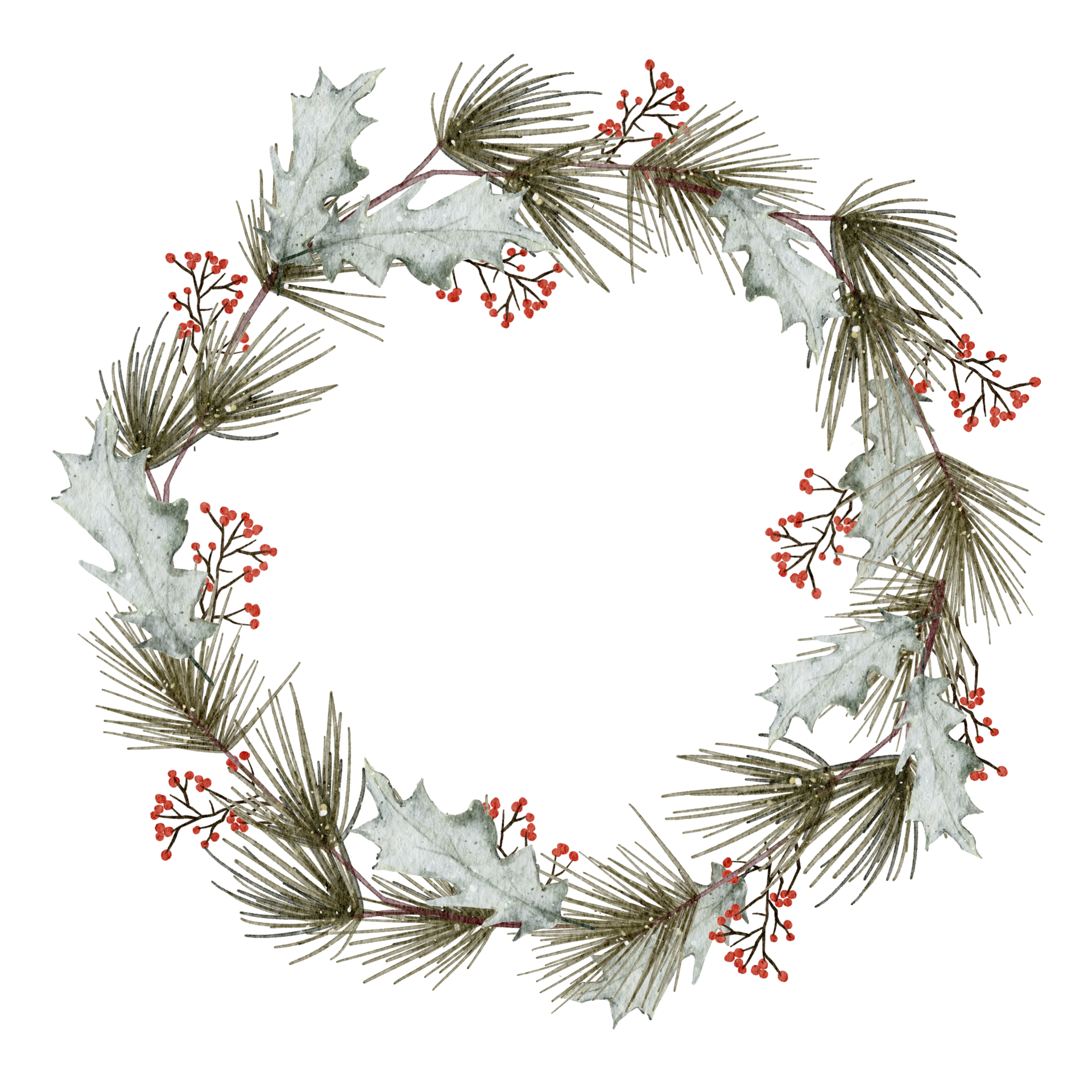 Free Christmas wreath watercolor 10186720 PNG with Transparent Background