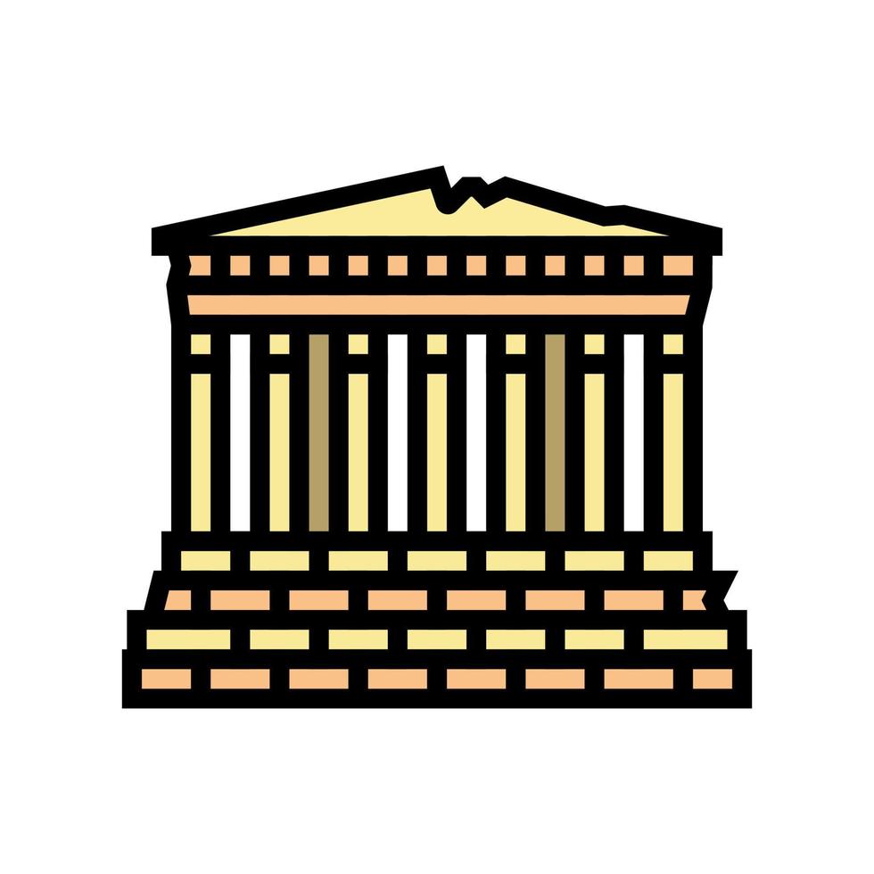 parthenon europe antique building color icon vector illustration