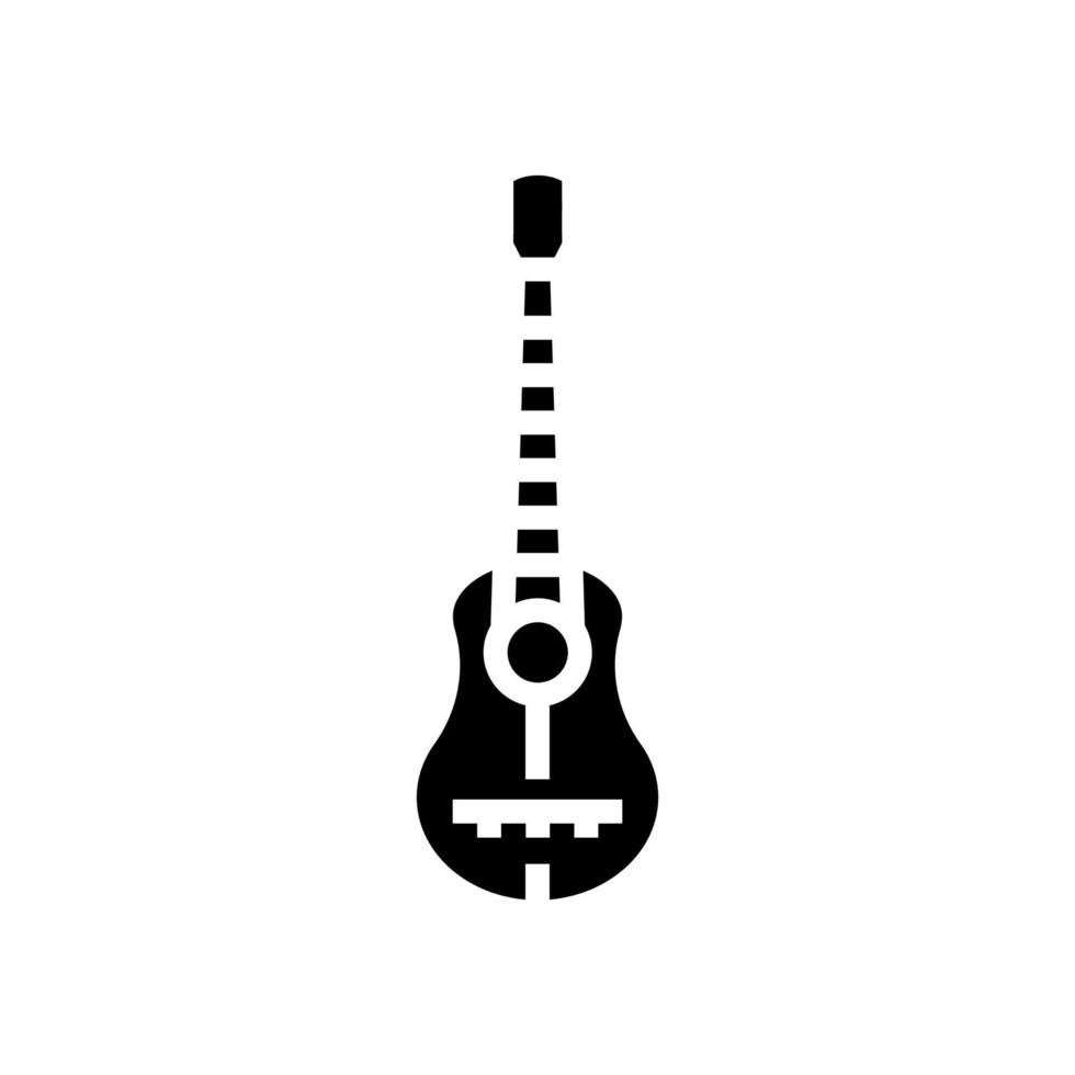 guitarra músico instrumento glifo icono vector ilustración