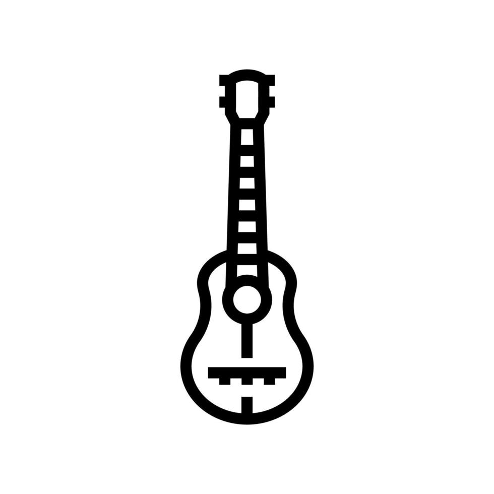 guitarra músico instrumento línea icono vector ilustración