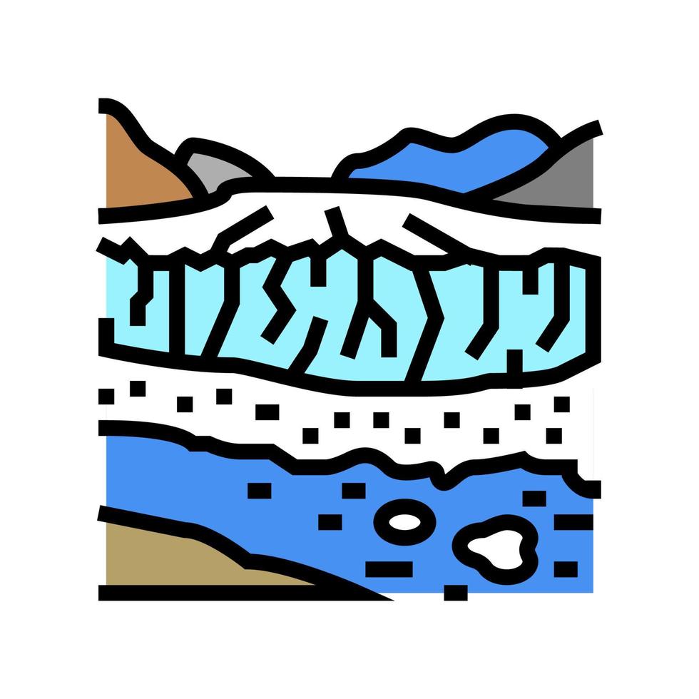 perito moreno glacier color icon vector illustration