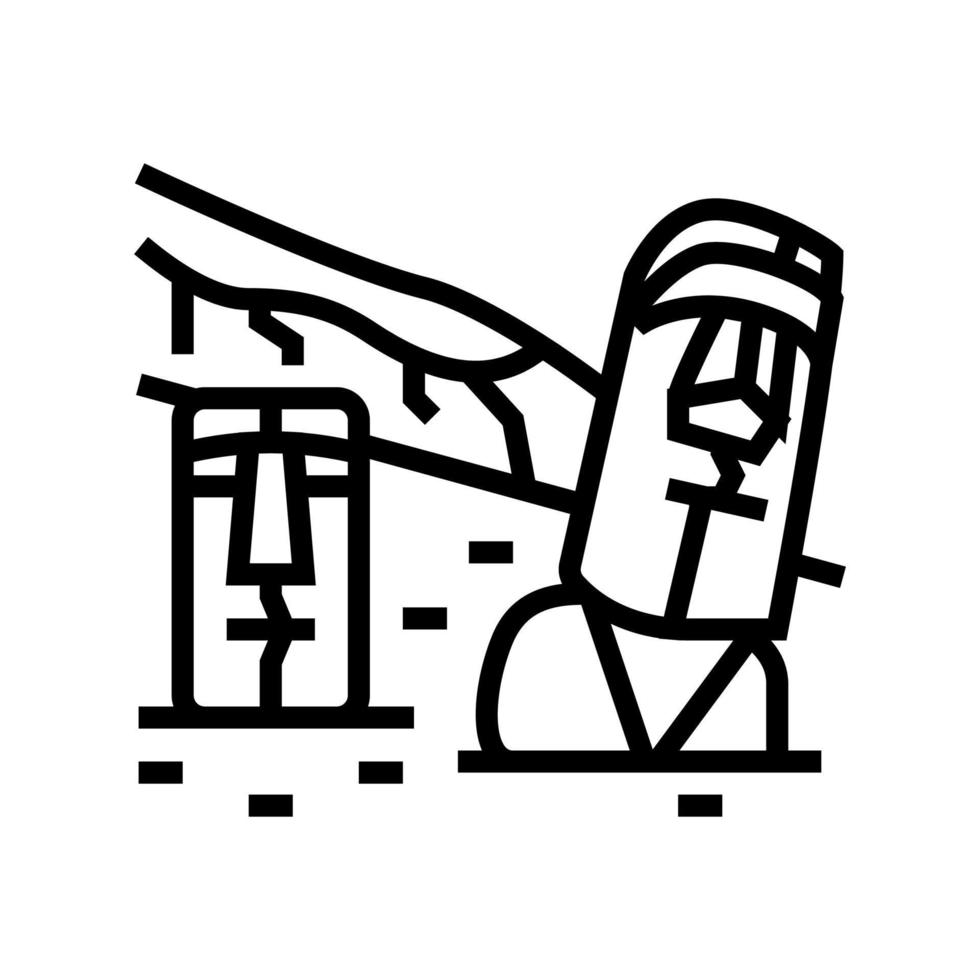 ilustración de vector de icono de línea de isla de pascua