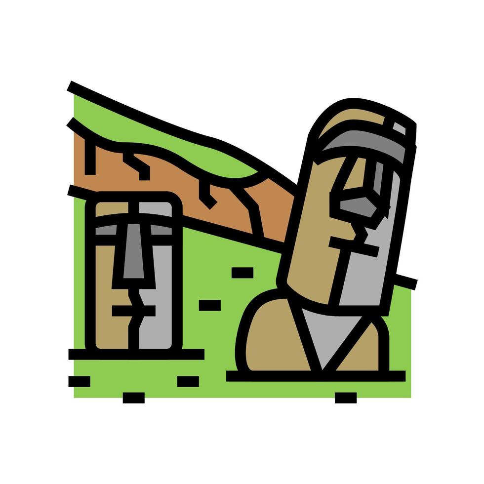 ilustración de vector de icono de color de isla de pascua