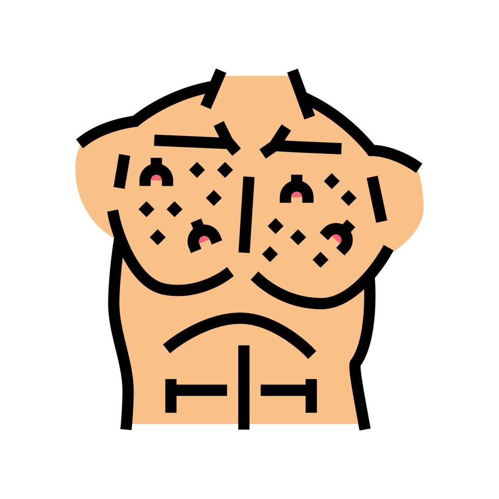 chest ingrown hair color icon vector illustration