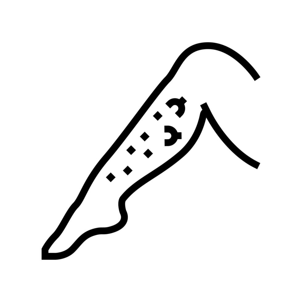 ilustración de vector de icono de línea de pelo encarnado de piernas