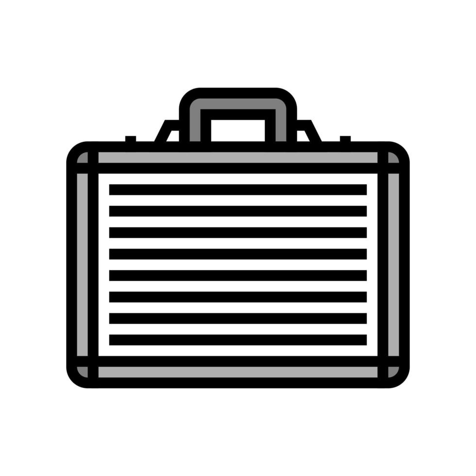 ilustración de vector de icono de color metálico de maletín