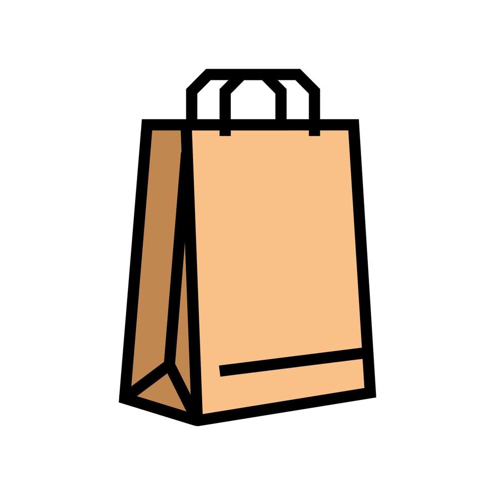 paper bag color icon vector illustration