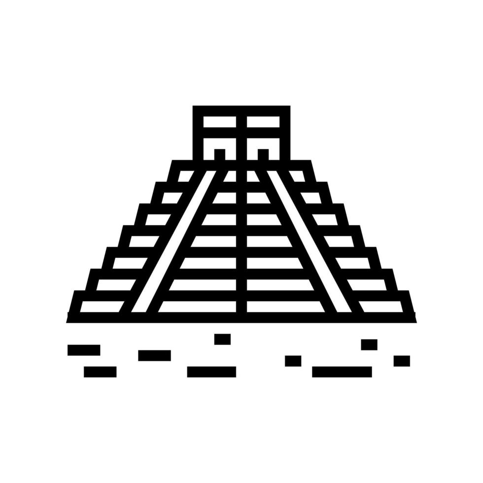 chichen itza line icon vector illustration