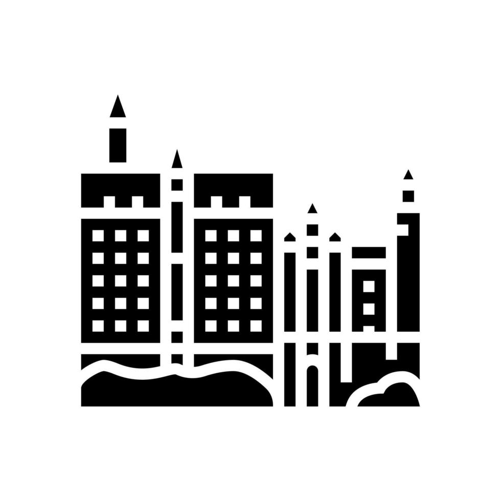 neuschwanstein castle glyph icon vector illustration