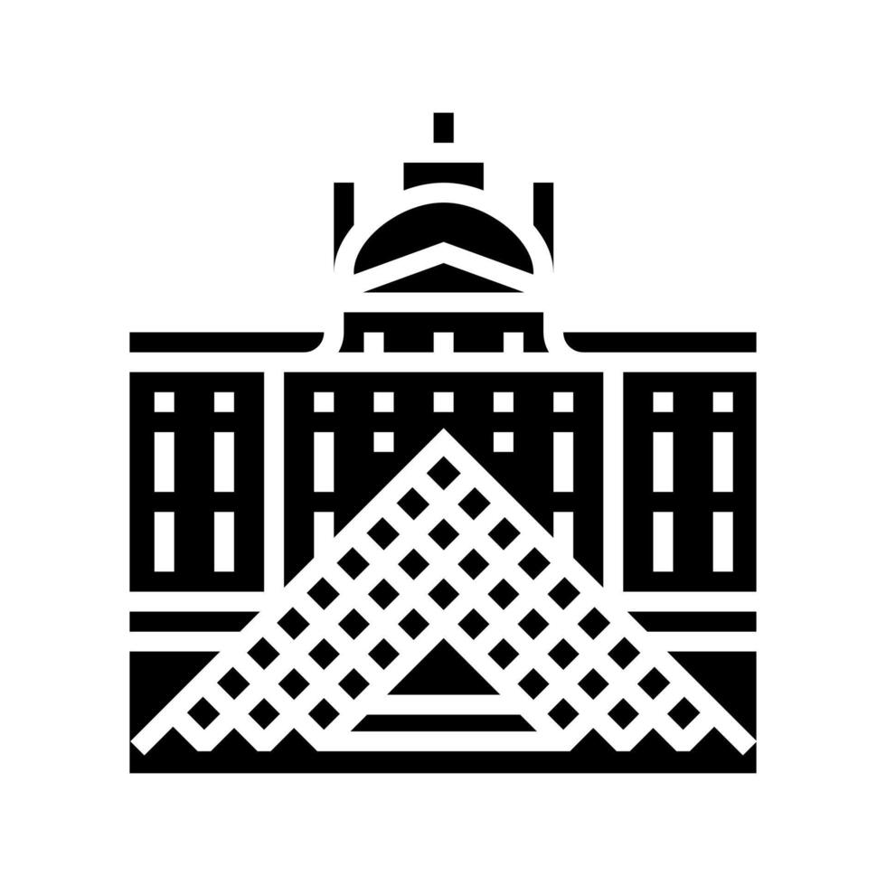 louvre france museum glyph icon vector illustration