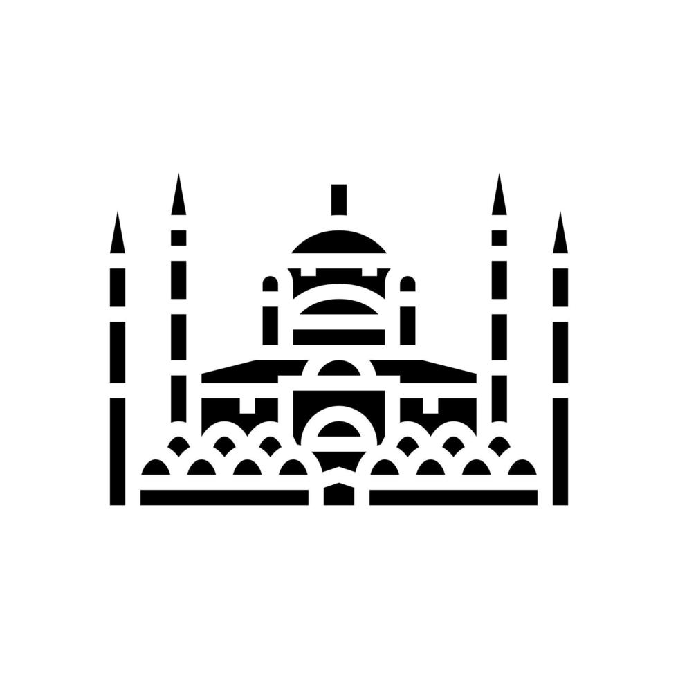 blue mosque glyph icon vector illustration