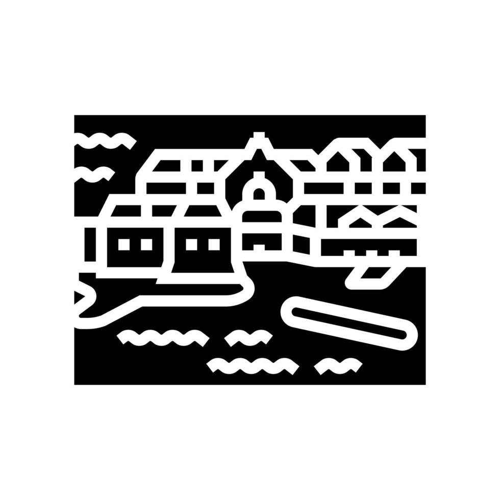 dubrovnik old town glyph icon vector illustration