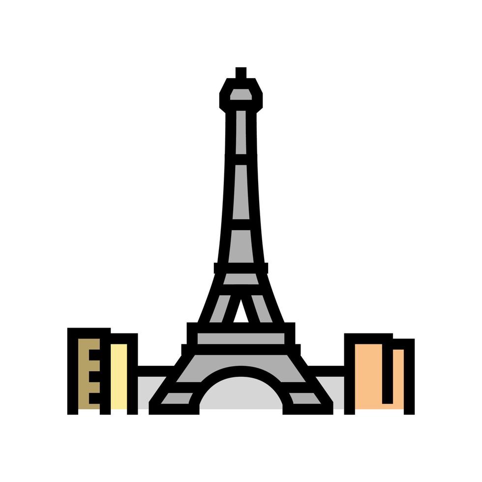 ilustración de vector de icono de color de torre eiffel