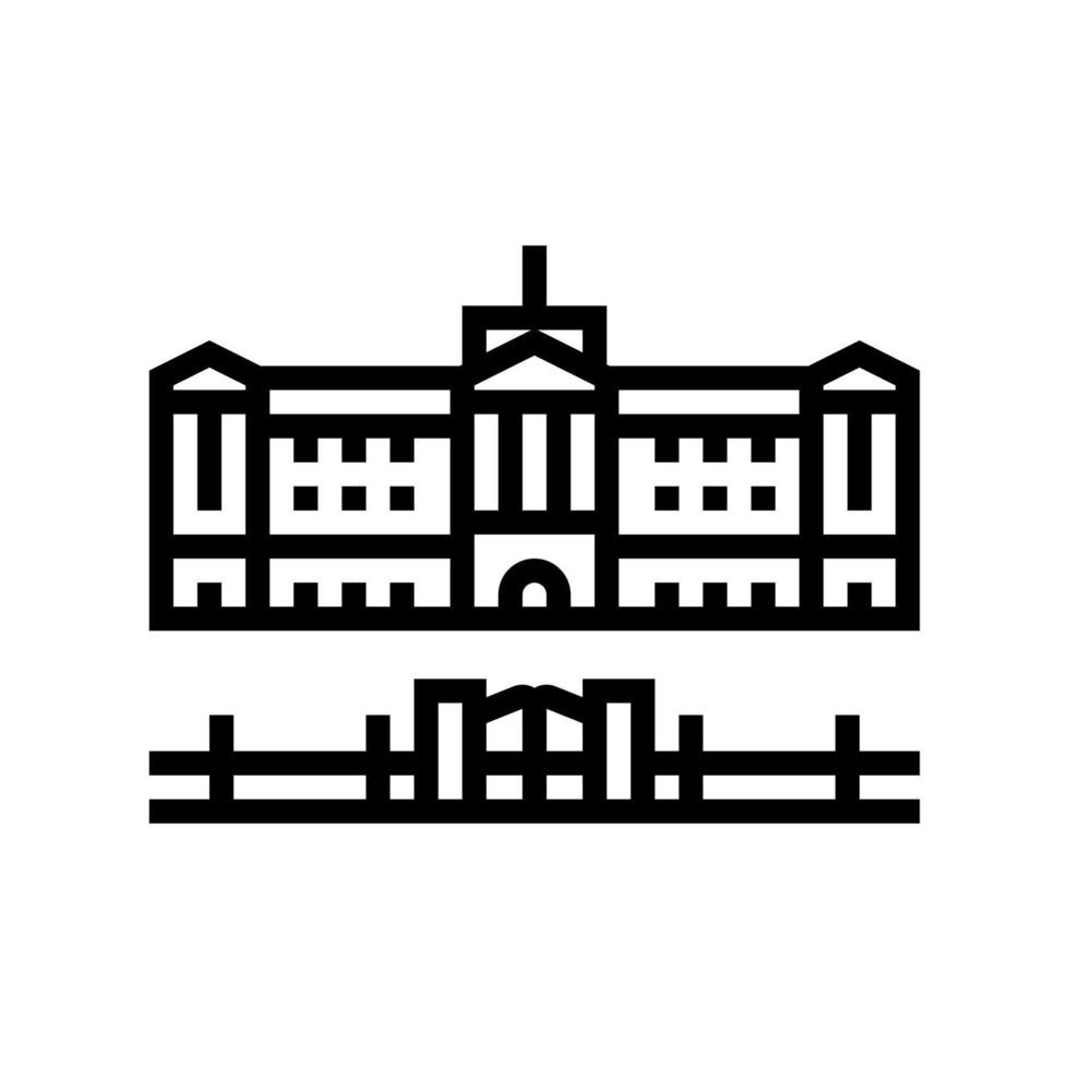 ilustración de vector de icono de línea de palacio de buckingham