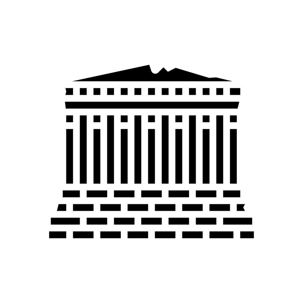 parthenon europe antique building glyph icon vector illustration